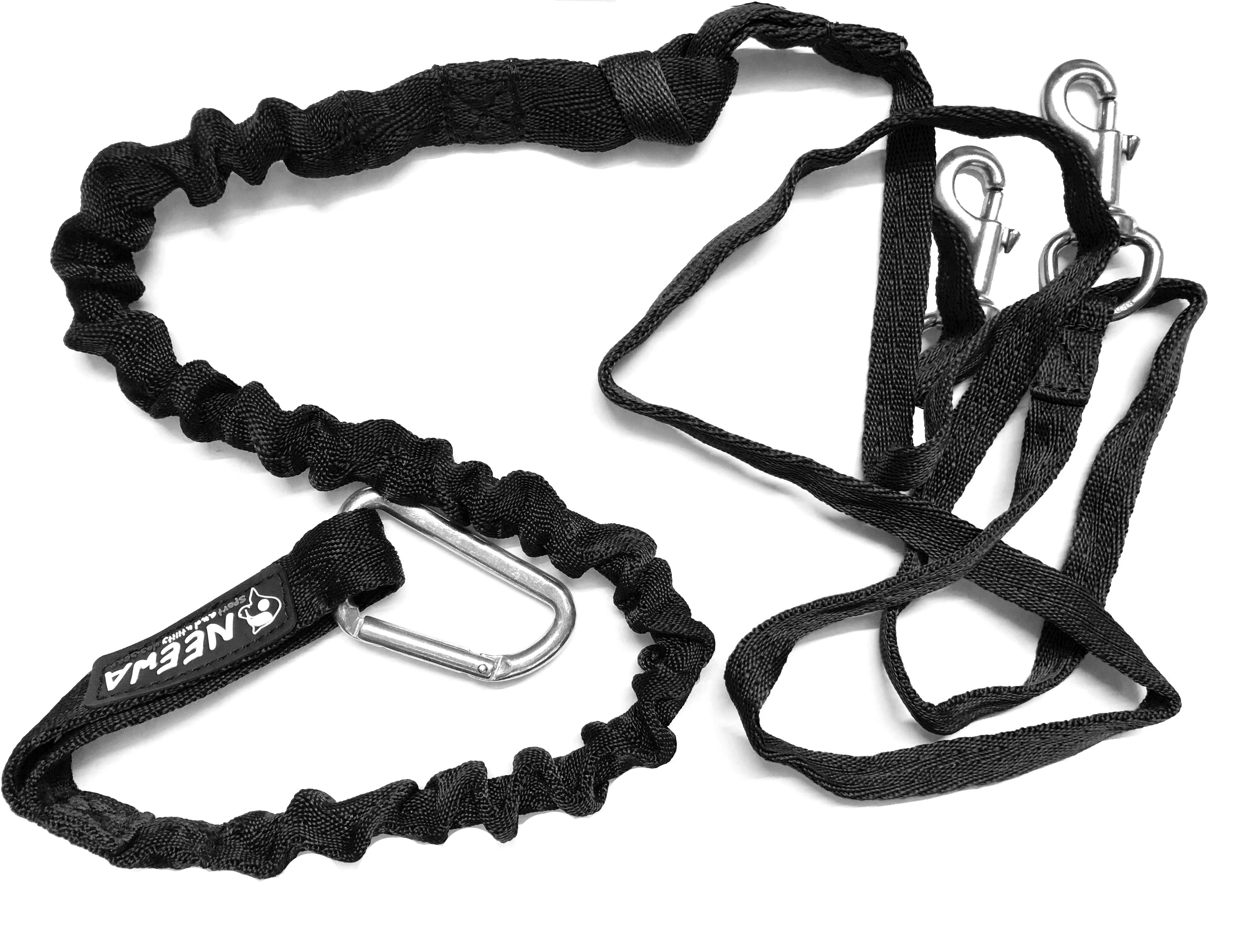 Racing Tug Line with Bungee Leash - Black Leash Splitter