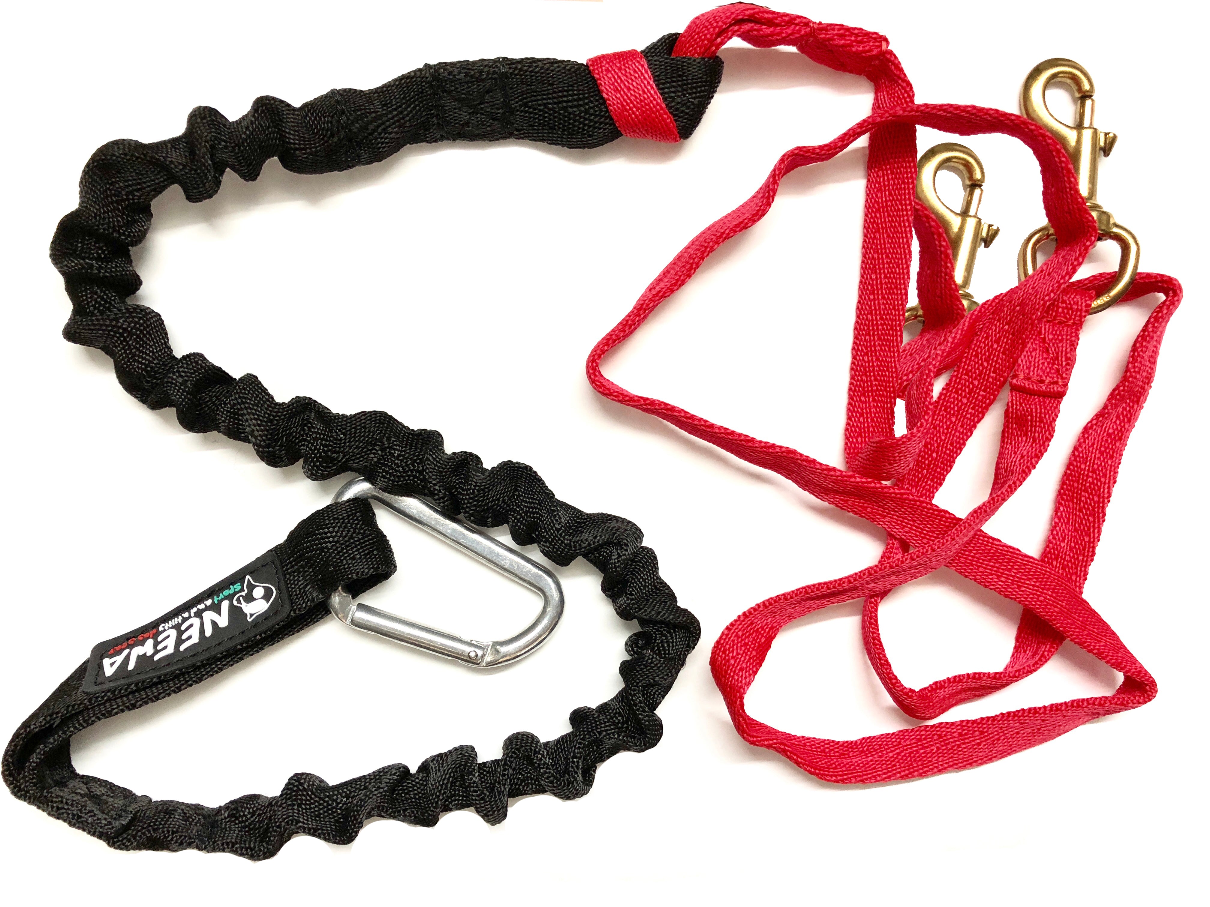 Racing Tug Line with Bungee Leash - Red Leash Splitter