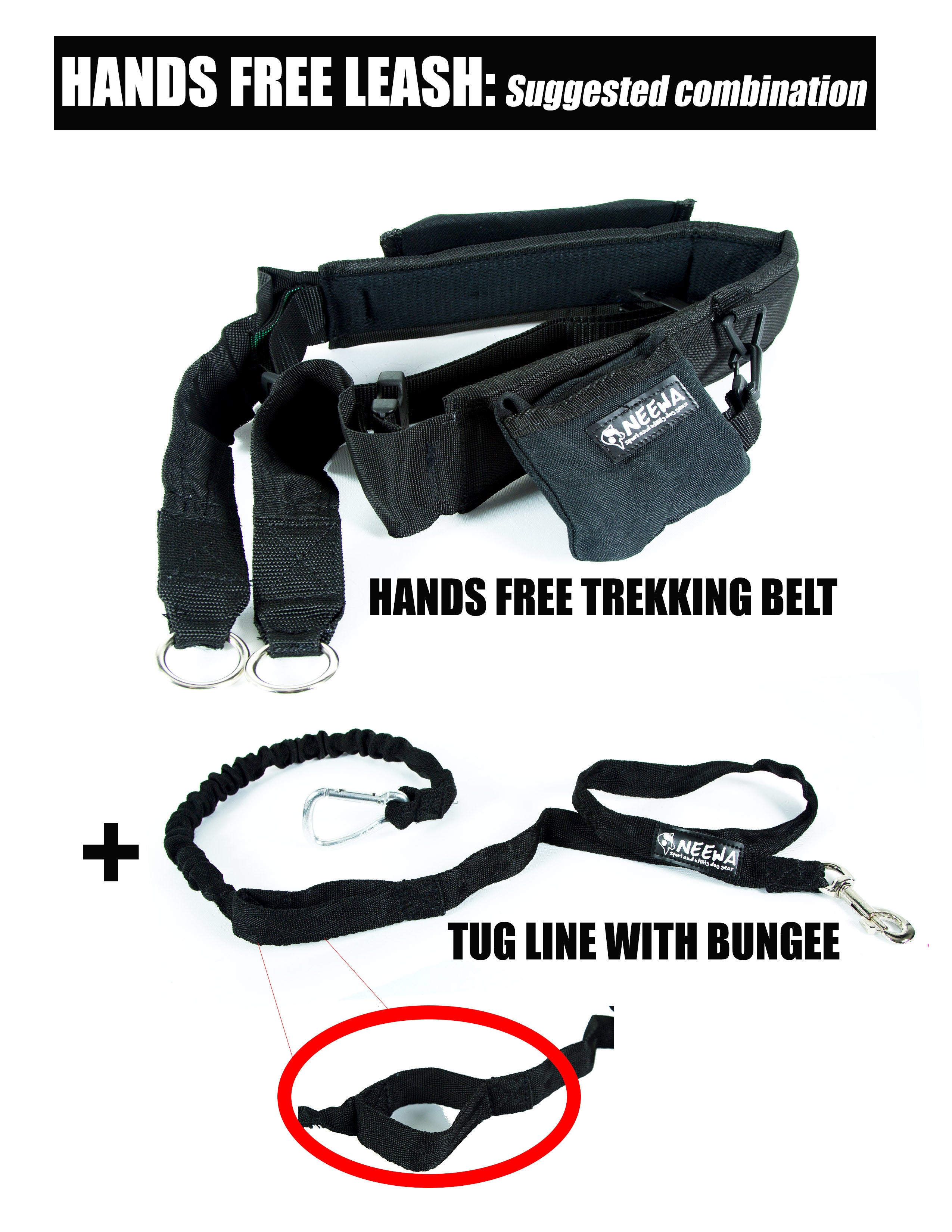 Tug Line With Bungee Leash - Hands Free Leash - Neewa